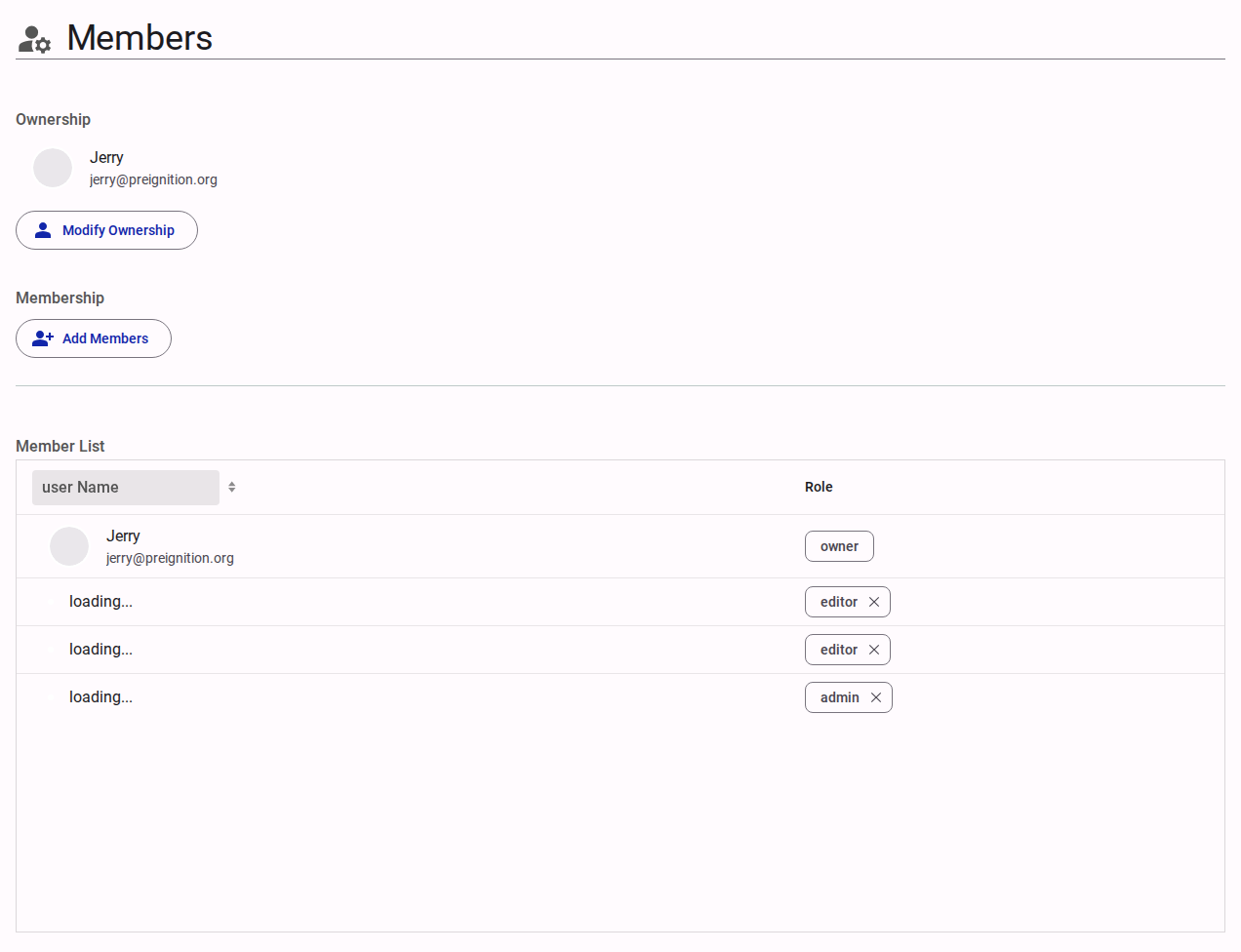 Access settings content