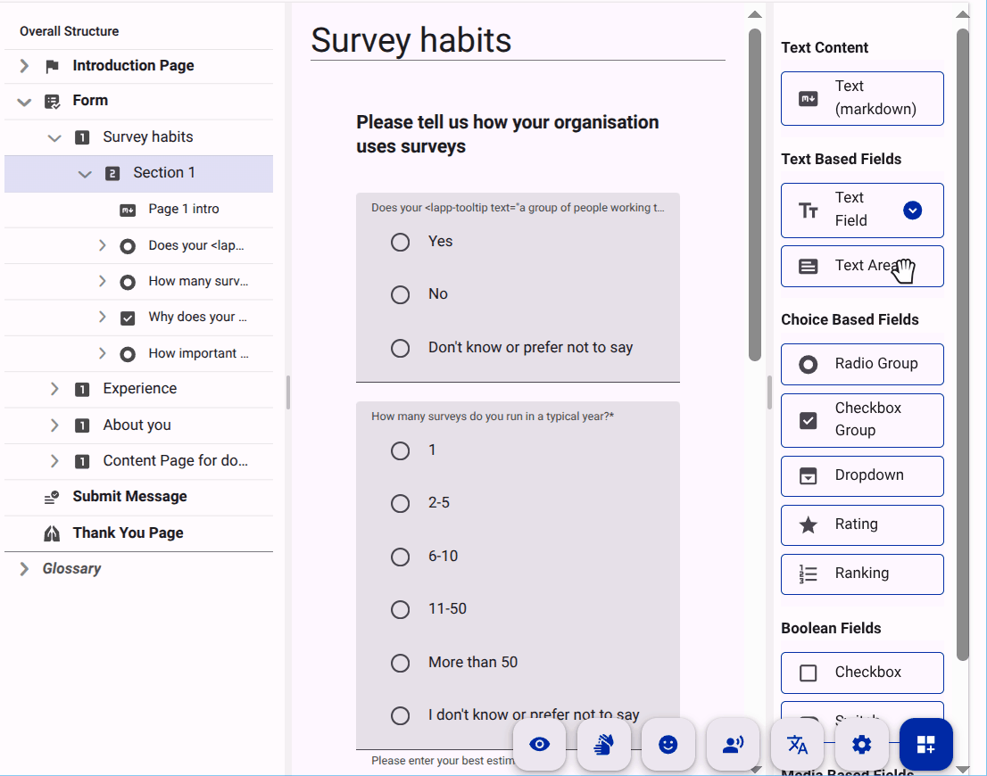 Drag and drop a question type