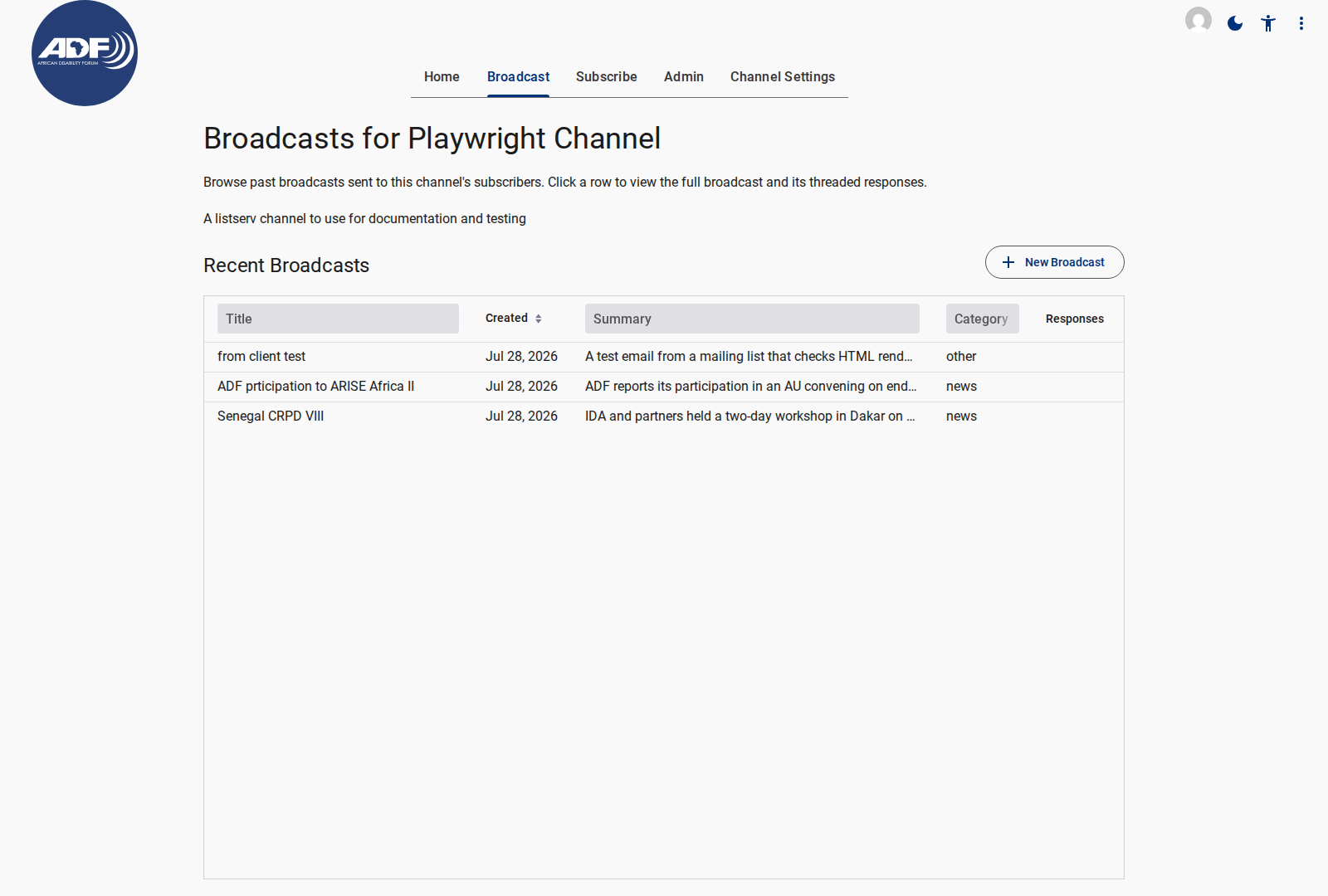 Public Broadcast Archive Screen