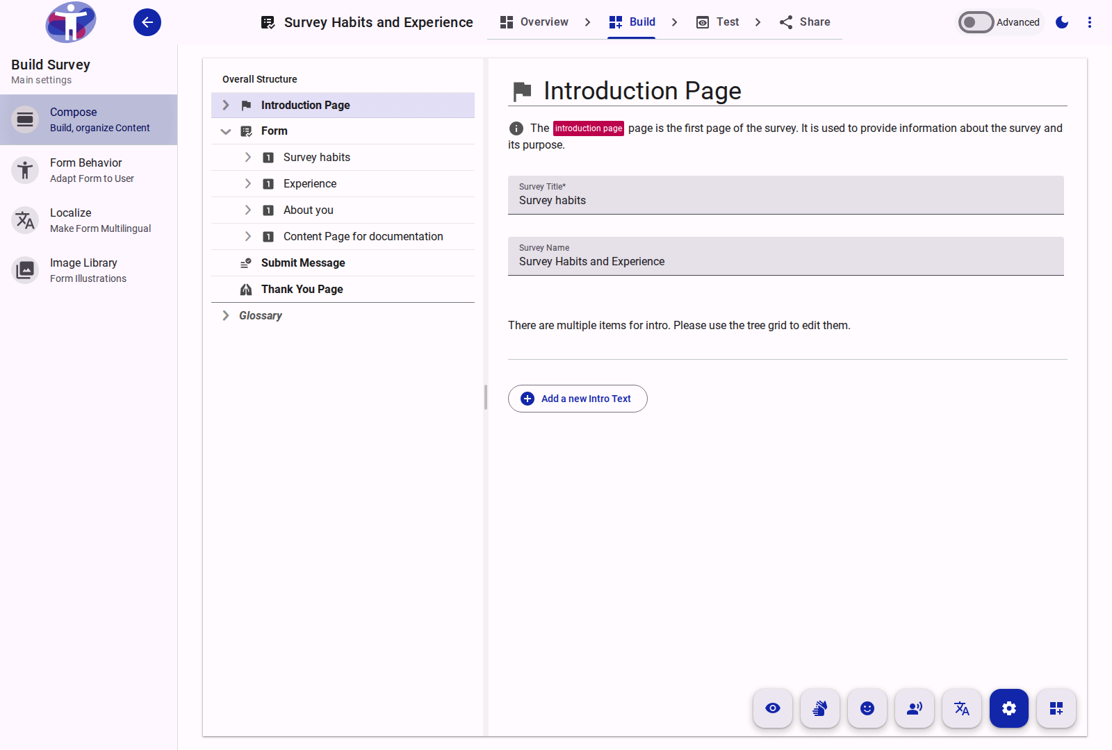The Compose tool interface.