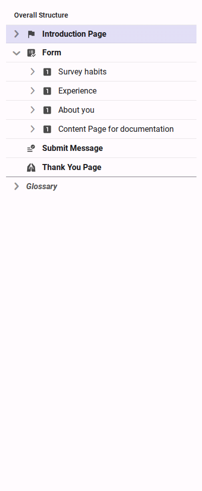 The element tree grid in the Compose tool.