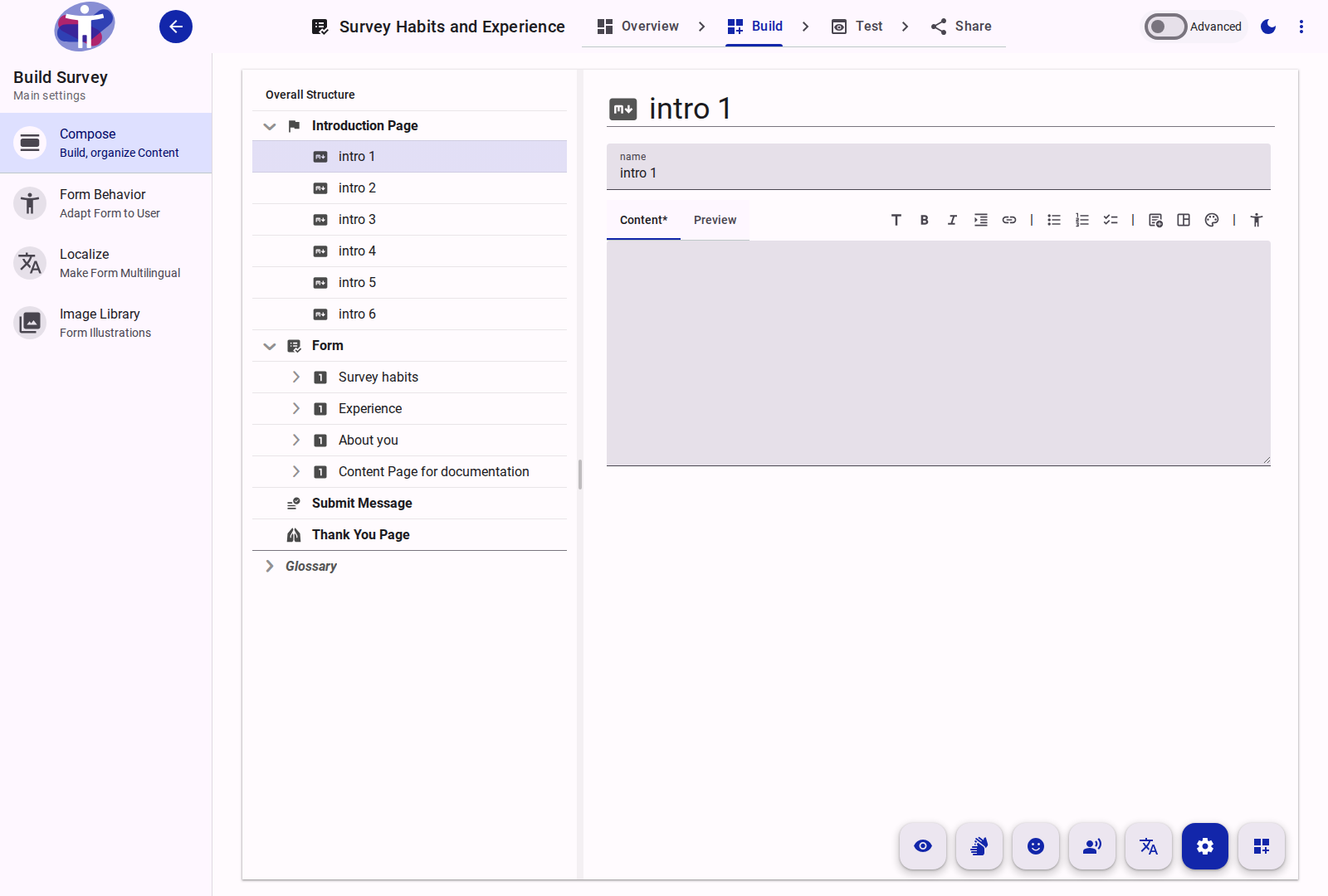 An individual item within a Text Page.