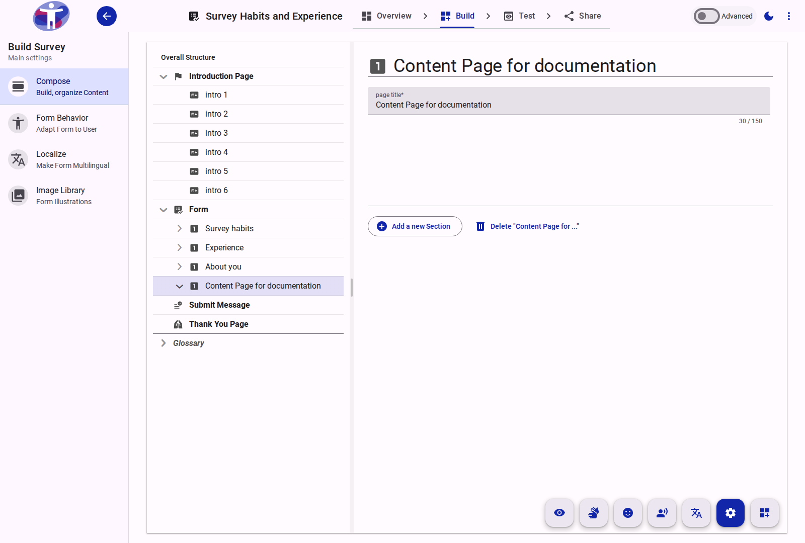 A Page in the Compose tool.