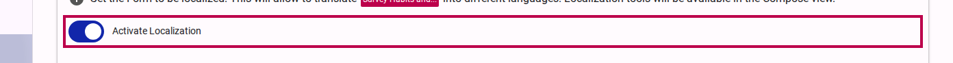 Activate localization feature