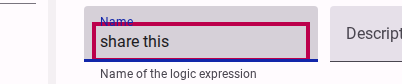 Setting a name for the logical expression to share it