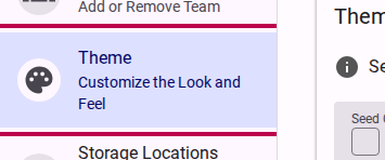 Open theme settings
