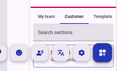 Section Library panel in Add Content view