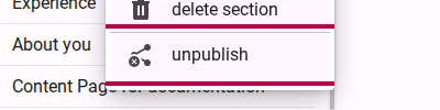 Select unpublish from the context menu
