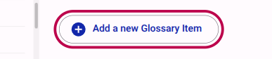 Adding a new Glossary item