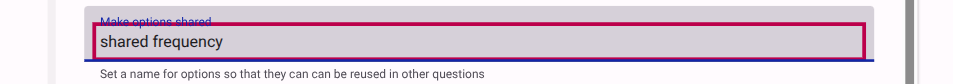 Naming the shared options