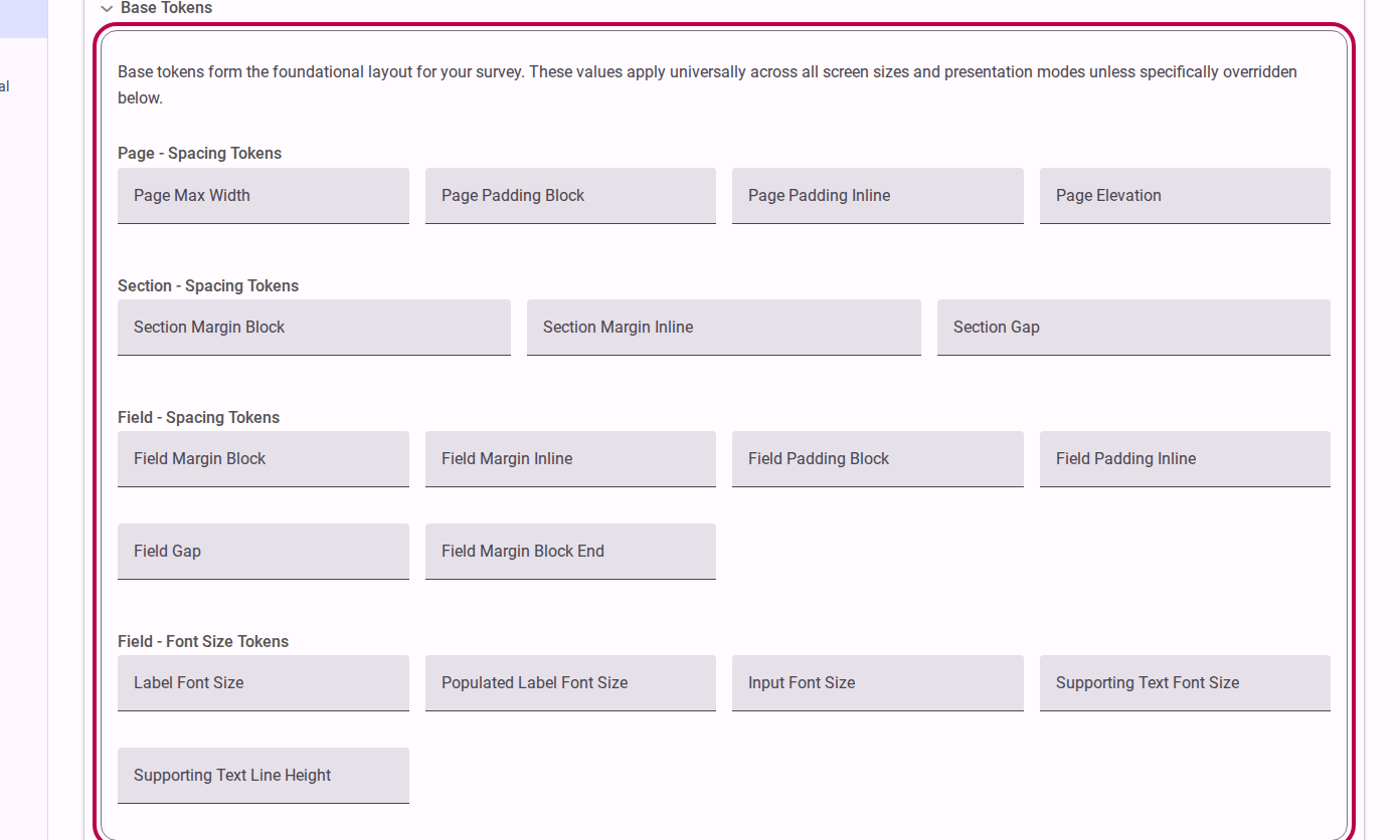 Arrange styling options