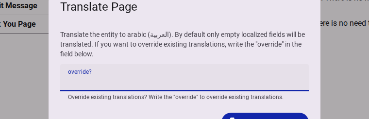 Confirm translation options