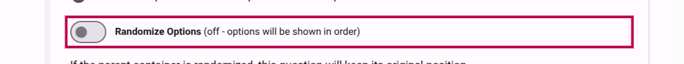 Randomize Options switch