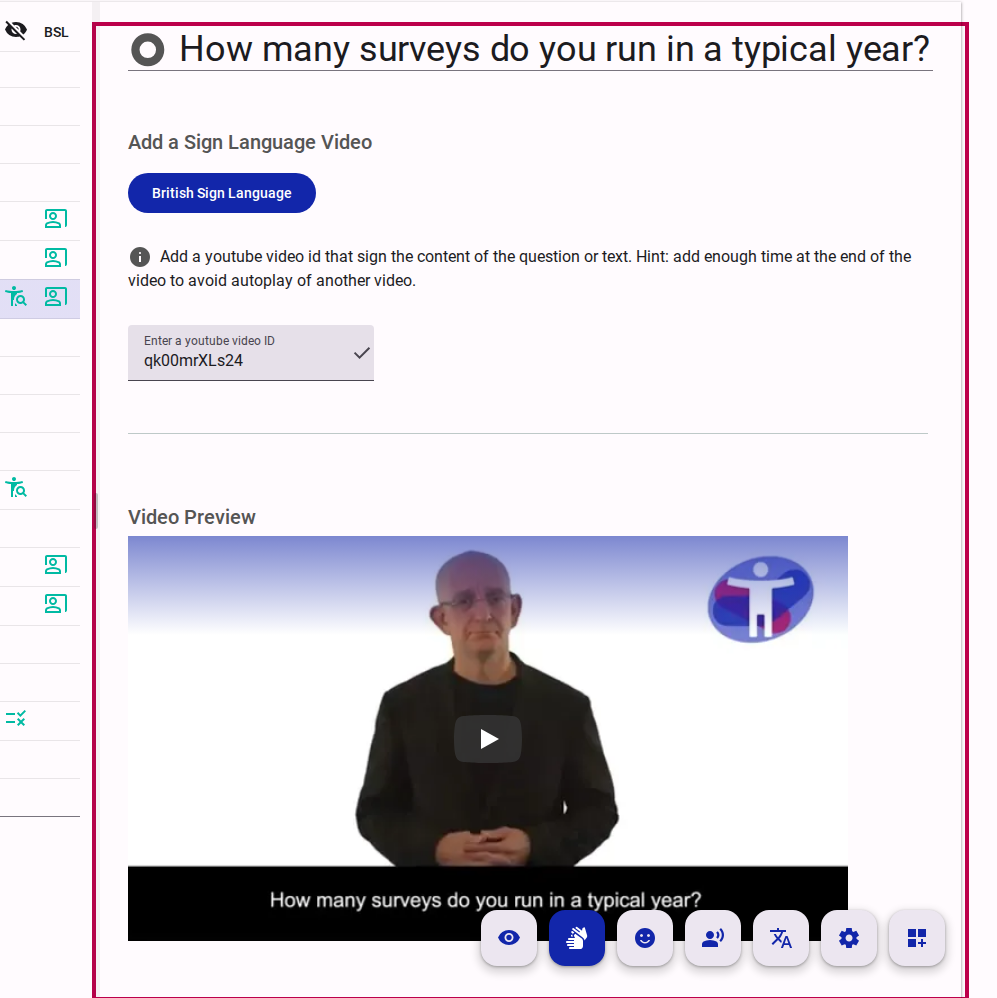 Adding a sign language video