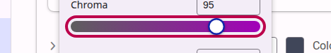 Adjust chroma slider