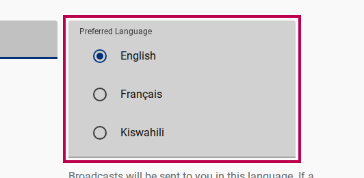 Selecting Preferred Language