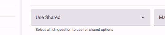Use Shared options dropdown