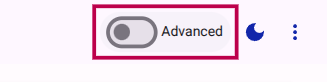 Toggling Advanced Mode